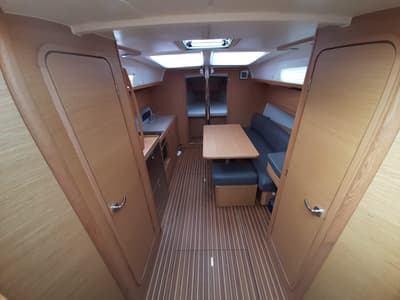 Salon of Shira, a Dufour 382 GL sailboat at Tonnarella, Italy