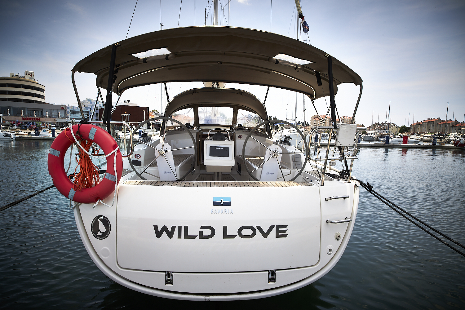 Wild Love, a Bavaria Cruiser 34 sailboat at Grad Biograd na Moru, Croatia