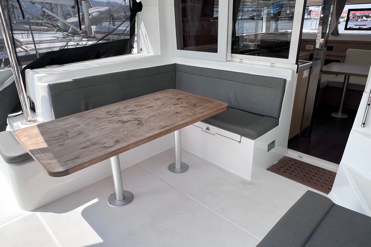 Deck of Nami Maru, a Lagoon 40 catamaran at Volos Municipality, Greece