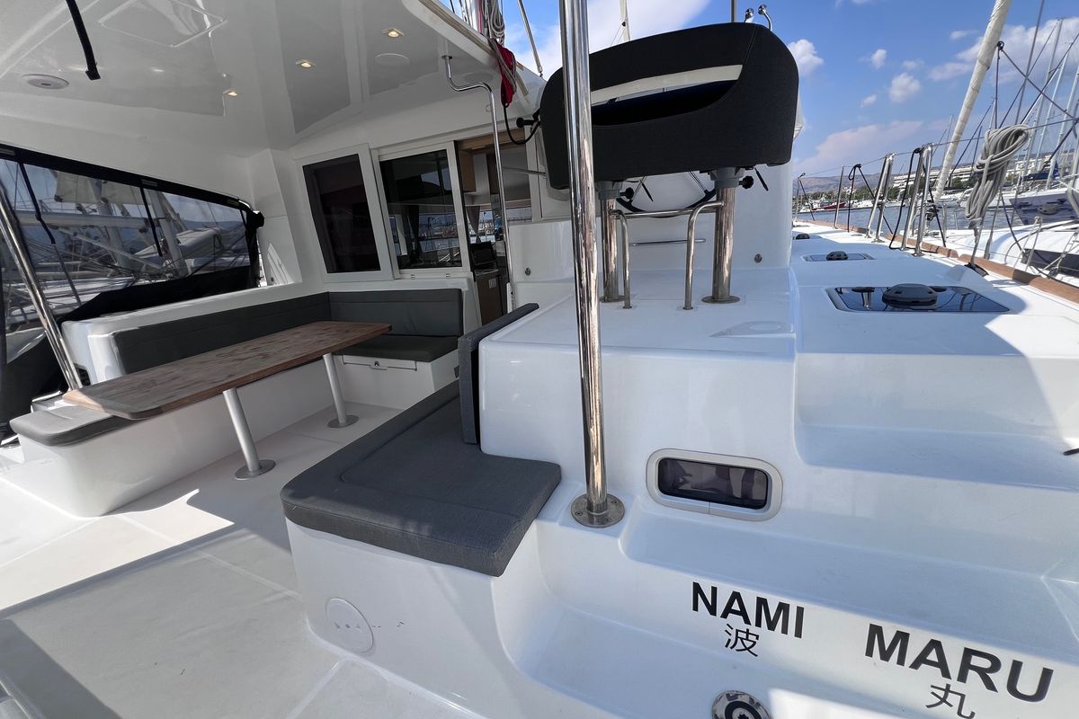 Deck of Nami Maru, a Lagoon 40 catamaran at Volos Municipality, Greece