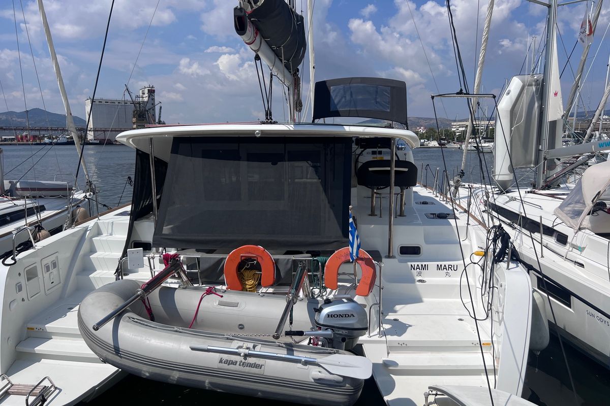 Exterior view of Nami Maru, a Lagoon 40 catamaran at Volos Municipality, Greece