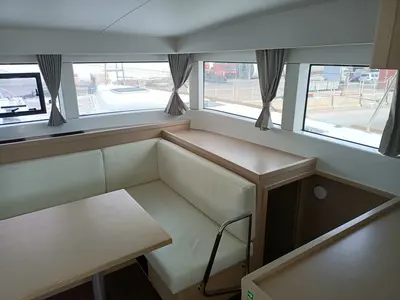 Salon of Nami Maru, a Lagoon 40 catamaran at Volos Municipality, Greece