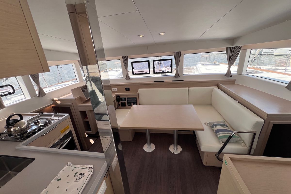 Galley of Nami Maru, a Lagoon 40 catamaran at Volos Municipality, Greece
