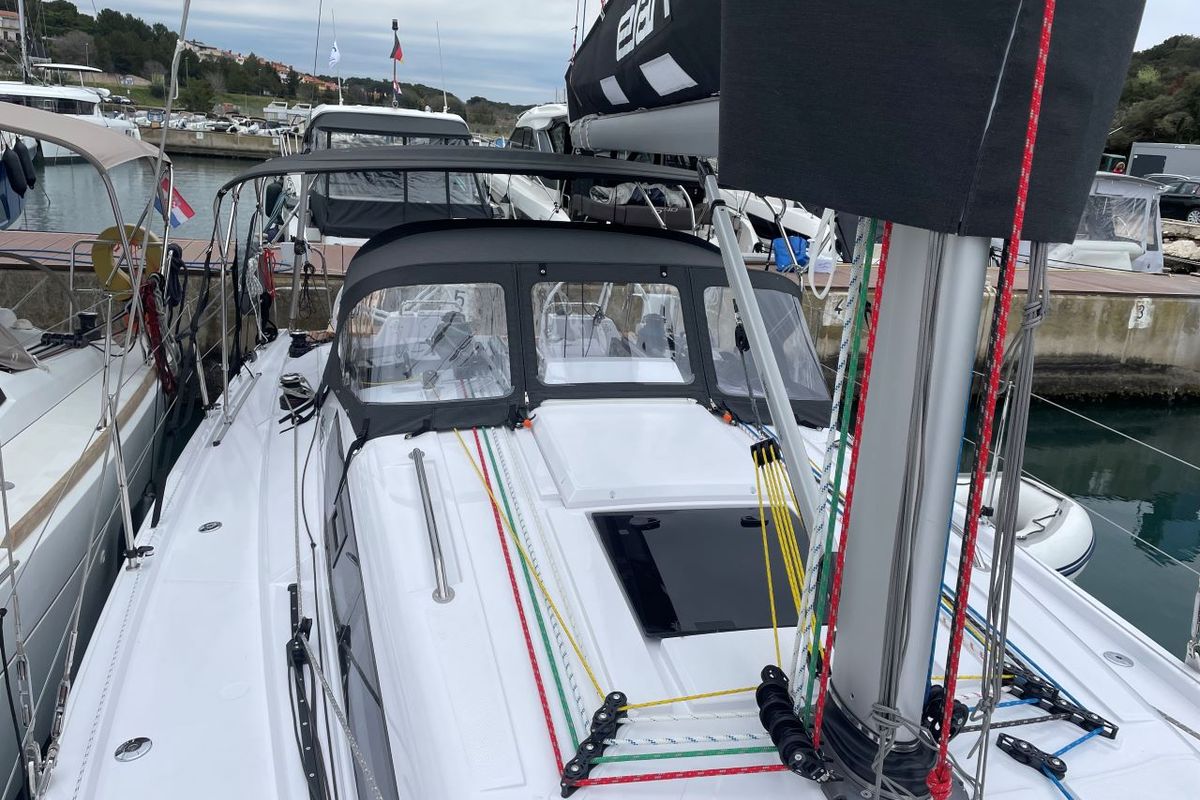 Deck of Luna, a Elan E4 sailboat at Grad Pula, Croatia