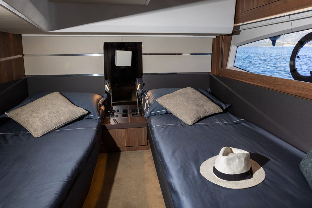 Cabin on Lomar, a Sealine F430 yacht at Dubrovnik, Croatia