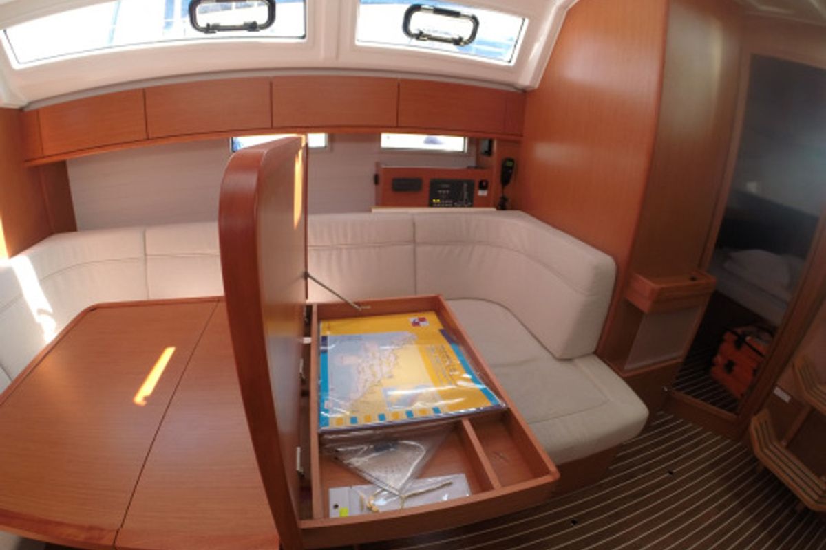 Salon of Dafne, a Bavaria Cruiser 46 sailboat at Zadar, Croatia