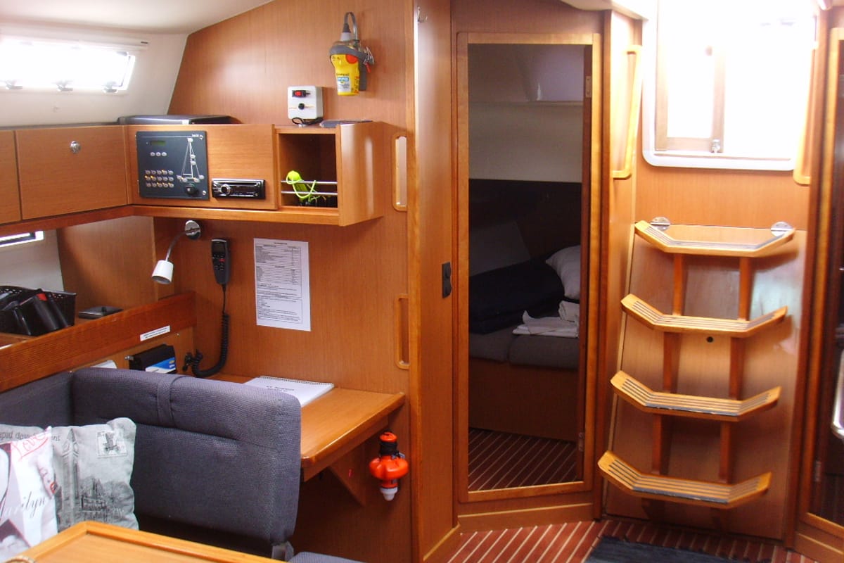 Salon of Patroklos, a Bavaria Cruiser 45 sailboat at Municipal Unit of Lefkada, Greece