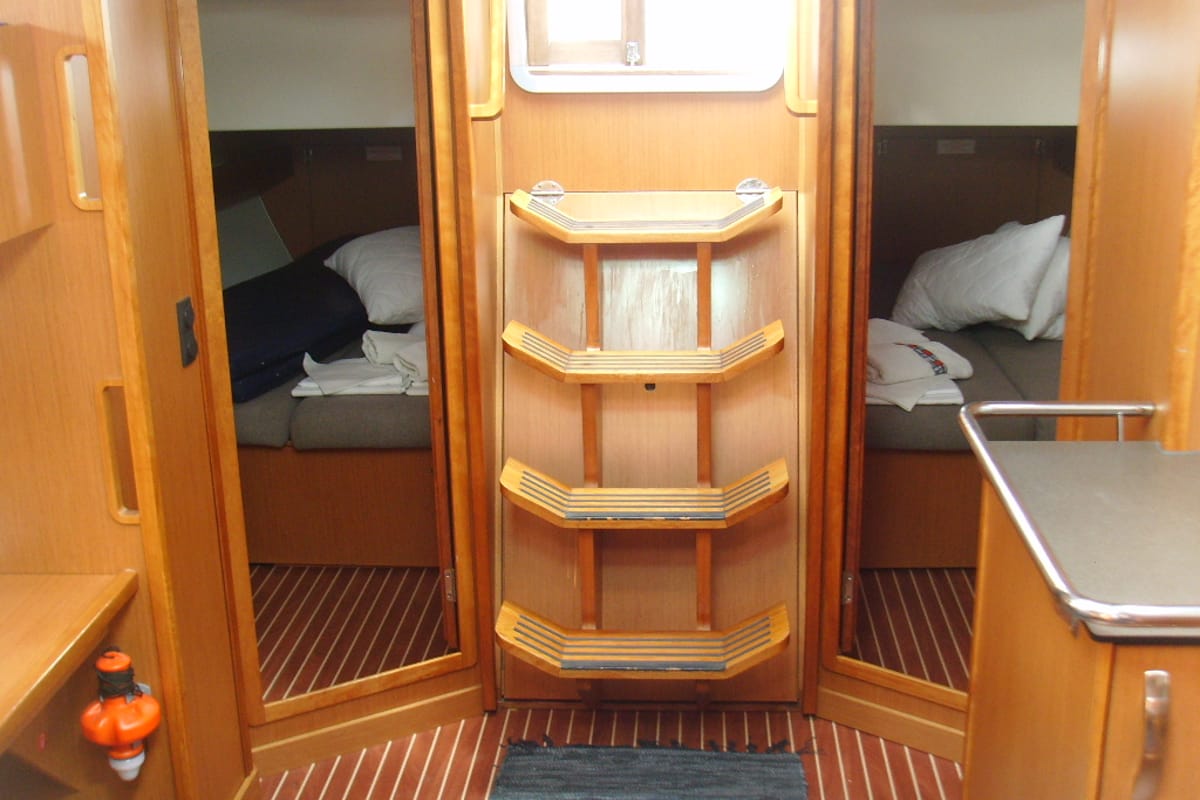 Galley of Patroklos, a Bavaria Cruiser 45 sailboat at Municipal Unit of Lefkada, Greece