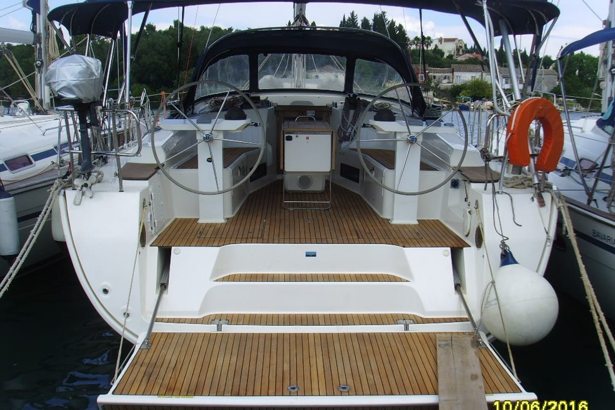 Salon of Patroklos, a Bavaria Cruiser 45 sailboat at Municipal Unit of Lefkada, Greece