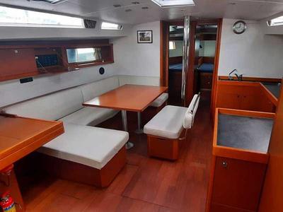Salon of Vanitosa, a Beneteau Oceanis 48 sailboat at Punta Ala, Italy