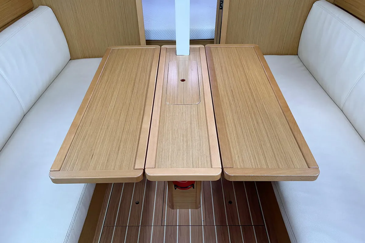 Salon of Thunder, a Jeanneau Sun Odyssey 30i sailboat at Flensburg, Germany