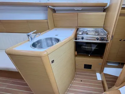 Galley of Thunder, a Jeanneau Sun Odyssey 30i sailboat at Flensburg, Germany