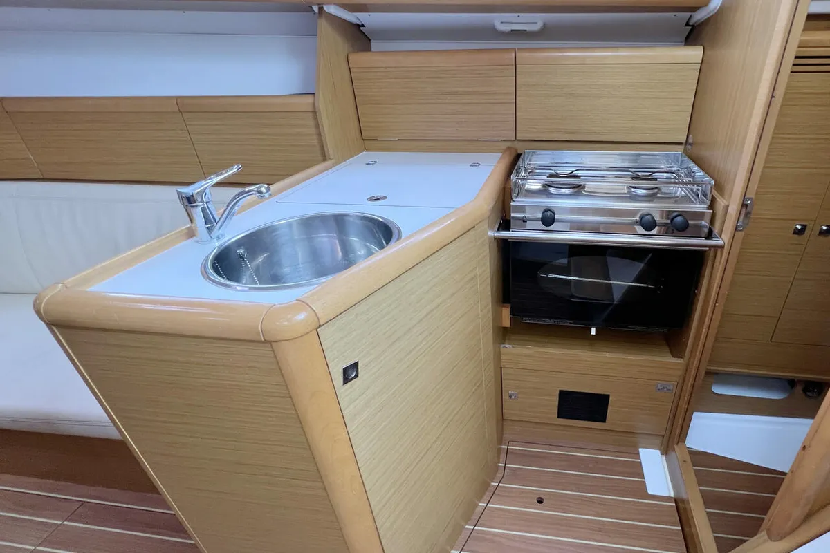 Galley of Thunder, a Jeanneau Sun Odyssey 30i sailboat at Flensburg, Germany