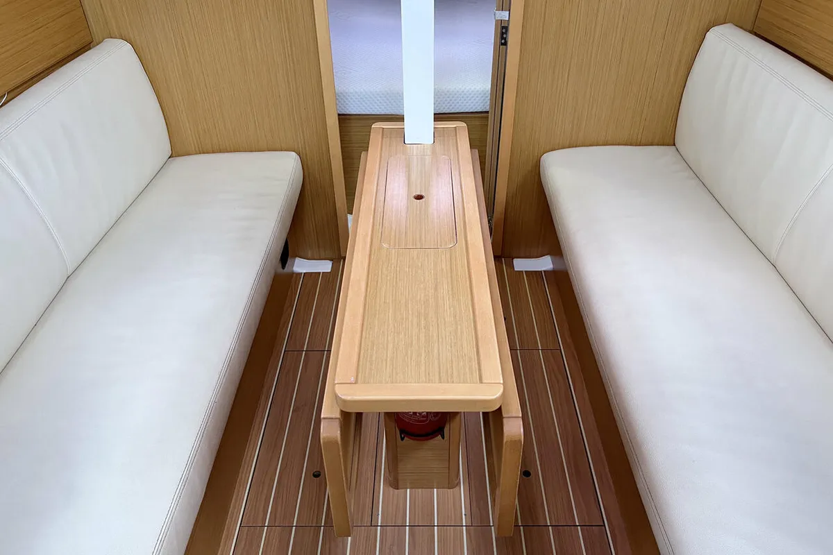 Salon of Thunder, a Jeanneau Sun Odyssey 30i sailboat at Flensburg, Germany