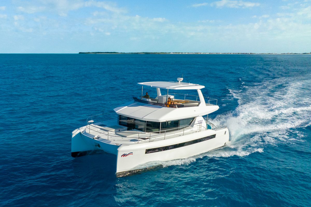 Exterior view of Moorings 464PC Exclusive, a Leopard 46PC catamaran at Općina Marina, Croatia