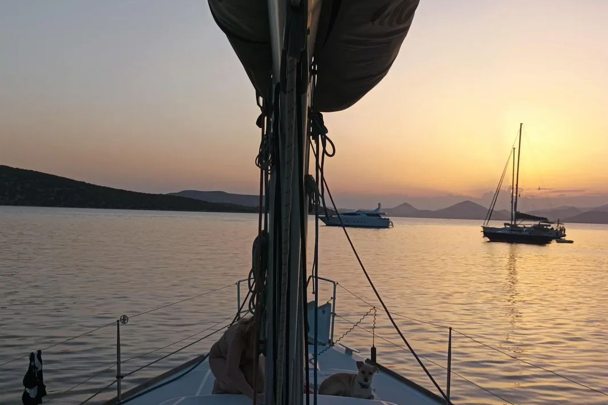 Exterior view of Evita, a Beneteau Oceanis 51.1 sailboat at Municipal Unit of Elefsina, Greece