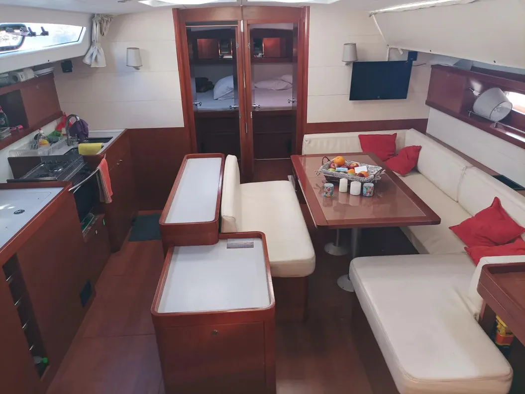 Salon of Evita, a Beneteau Oceanis 51.1 sailboat at Municipal Unit of Elefsina, Greece