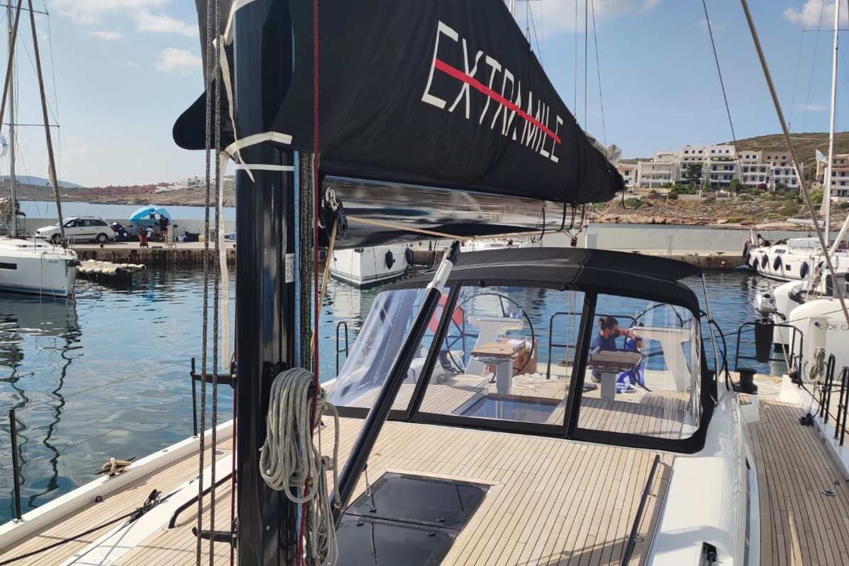 Exterior view of Extra mile, a Beneteau First 53 sailboat at Lavreotiki Municipal Unit, Greece