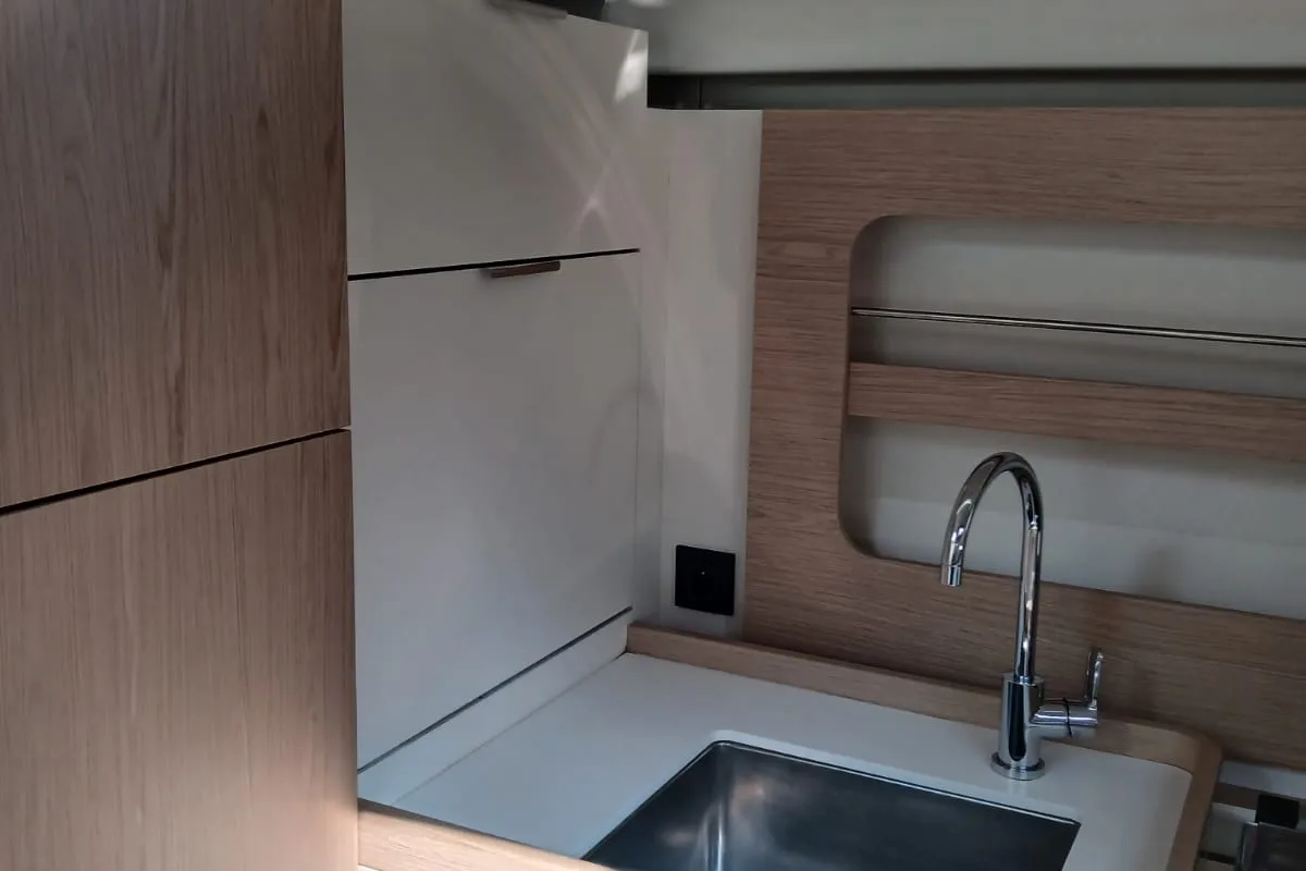 Galley of Extra mile, a Beneteau First 53 sailboat at Lavreotiki Municipal Unit, Greece