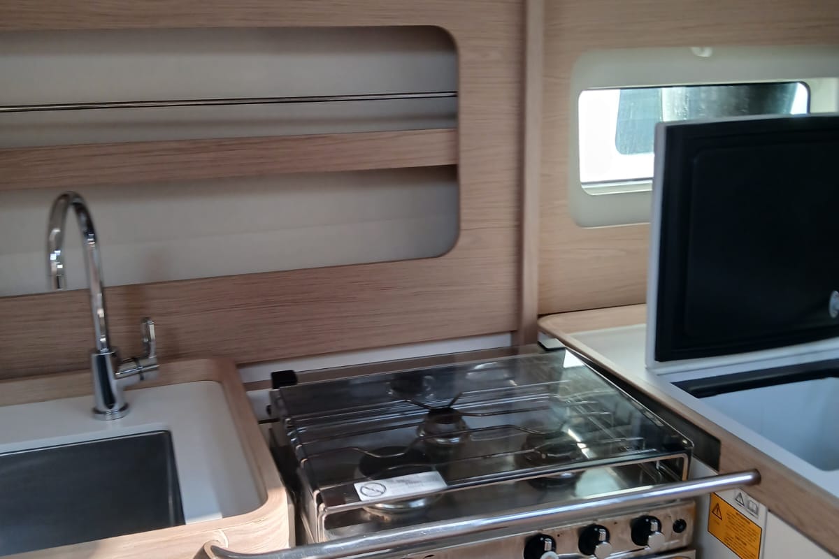 Galley of Extra mile, a Beneteau First 53 sailboat at Lavreotiki Municipal Unit, Greece