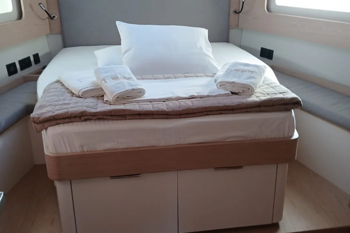 Cabin on Extra mile, a Beneteau First 53 sailboat at Lavreotiki Municipal Unit, Greece