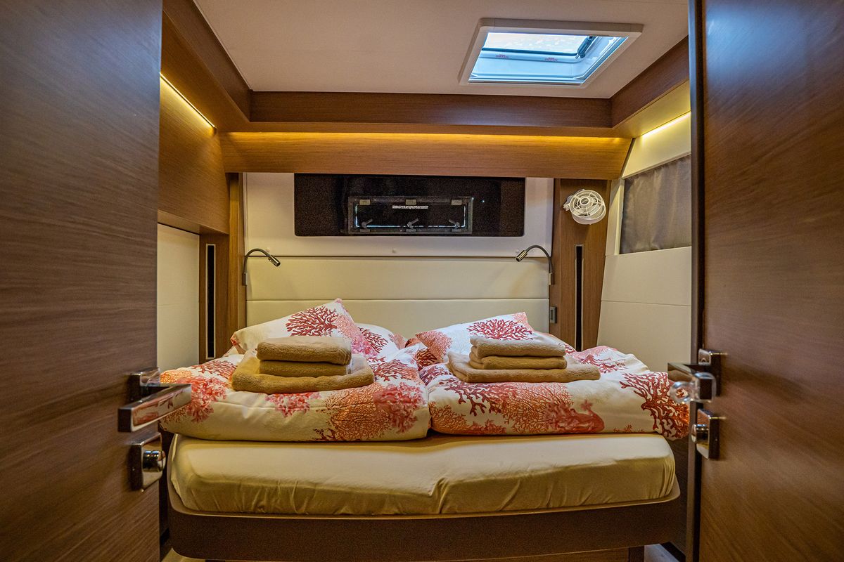 Cabin on Princess Kiss, a Lagoon 50 catamaran at Grad Kaštela, Croatia