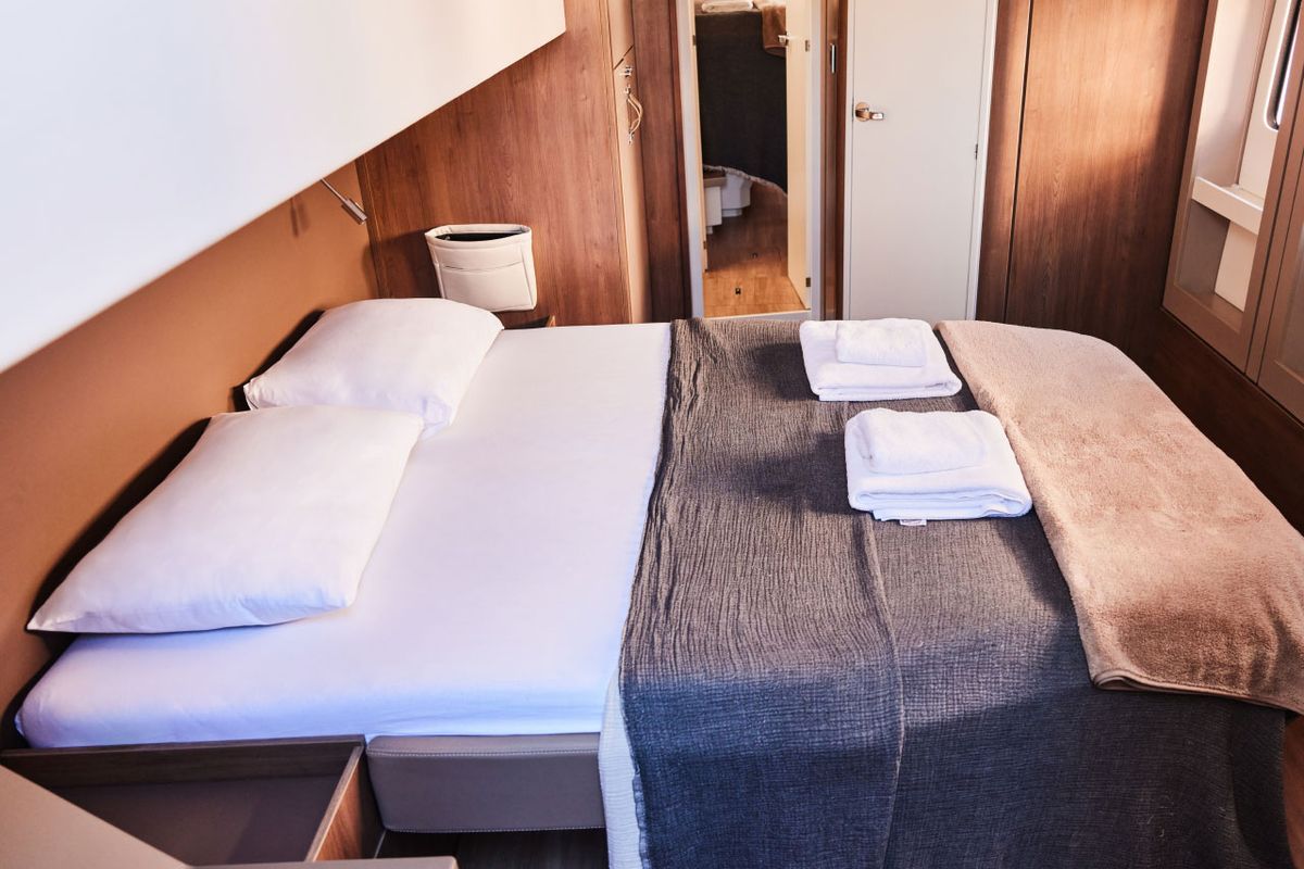 Cabin on Taurus, a Bali 4.8 catamaran at Marmaris, Turkey