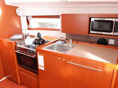 Galley of Arun, a Beneteau Oceanis 38.1 sailboat at Road Town, British Virgin Islands
