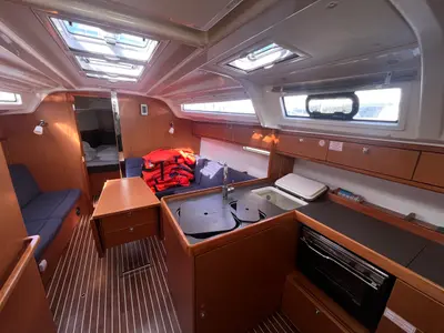 Salon of GITA, a Bavaria Cruiser 37 sailboat at Općina Sukošan, Croatia