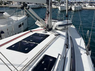 Deck of GITA, a Bavaria Cruiser 37 sailboat at Općina Sukošan, Croatia