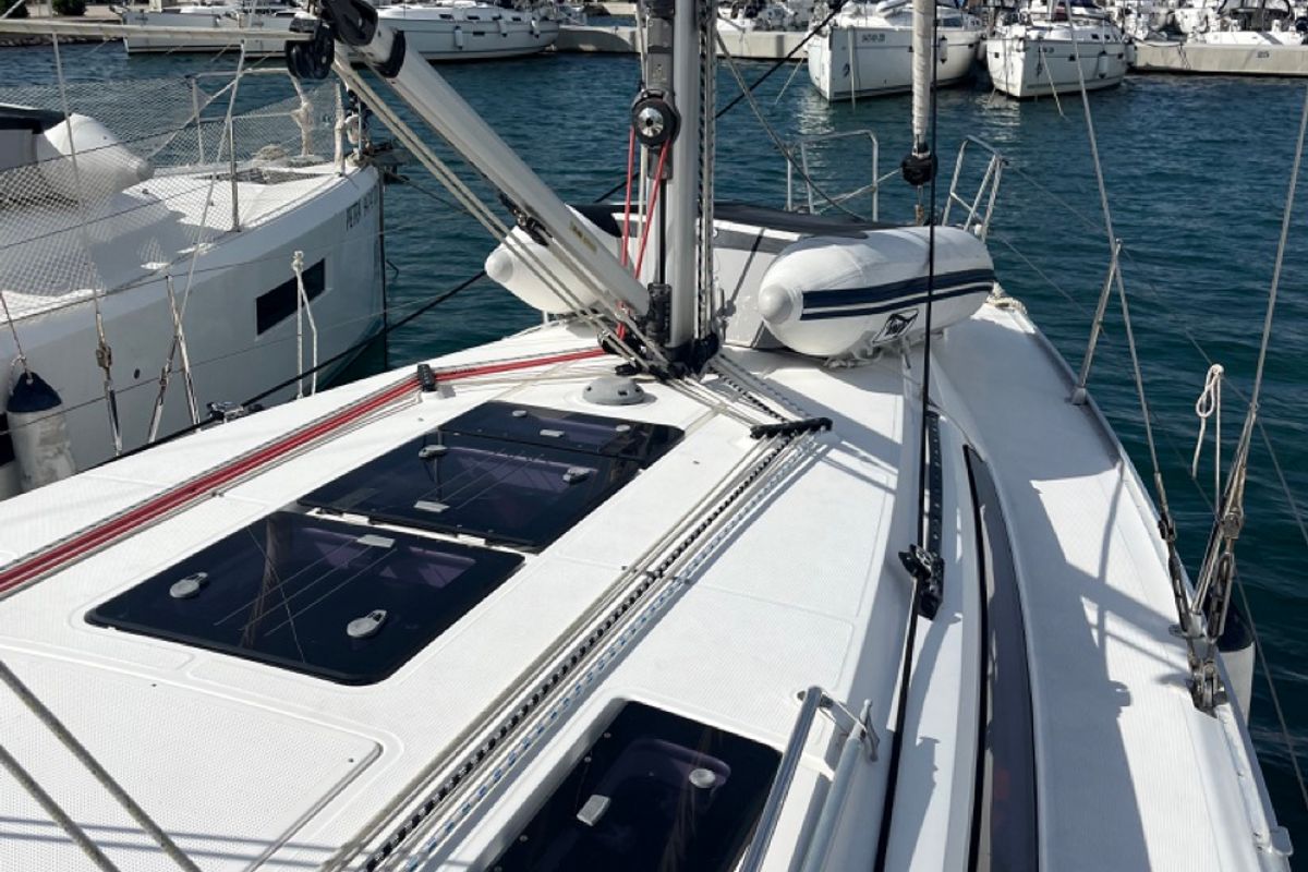 Deck of GITA, a Bavaria Cruiser 37 sailboat at Općina Sukošan, Croatia