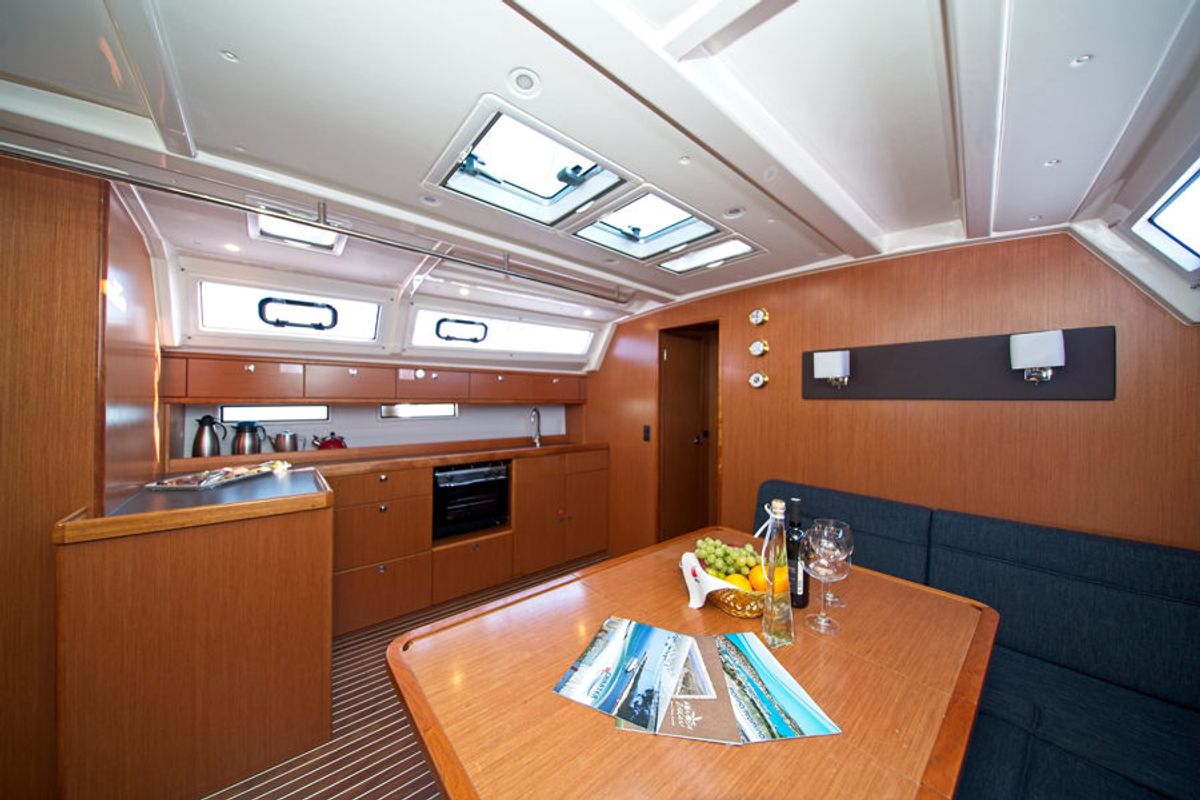 Salon of MH 52, a Bavaria Cruiser 46 sailboat at Murter, Croatia
