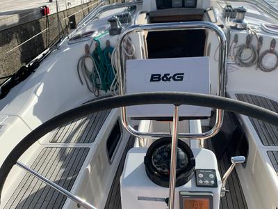 Cockpit of Lady in Red, a Delphia Yachts Delphia 40 sailboat at Altefähr, Germany