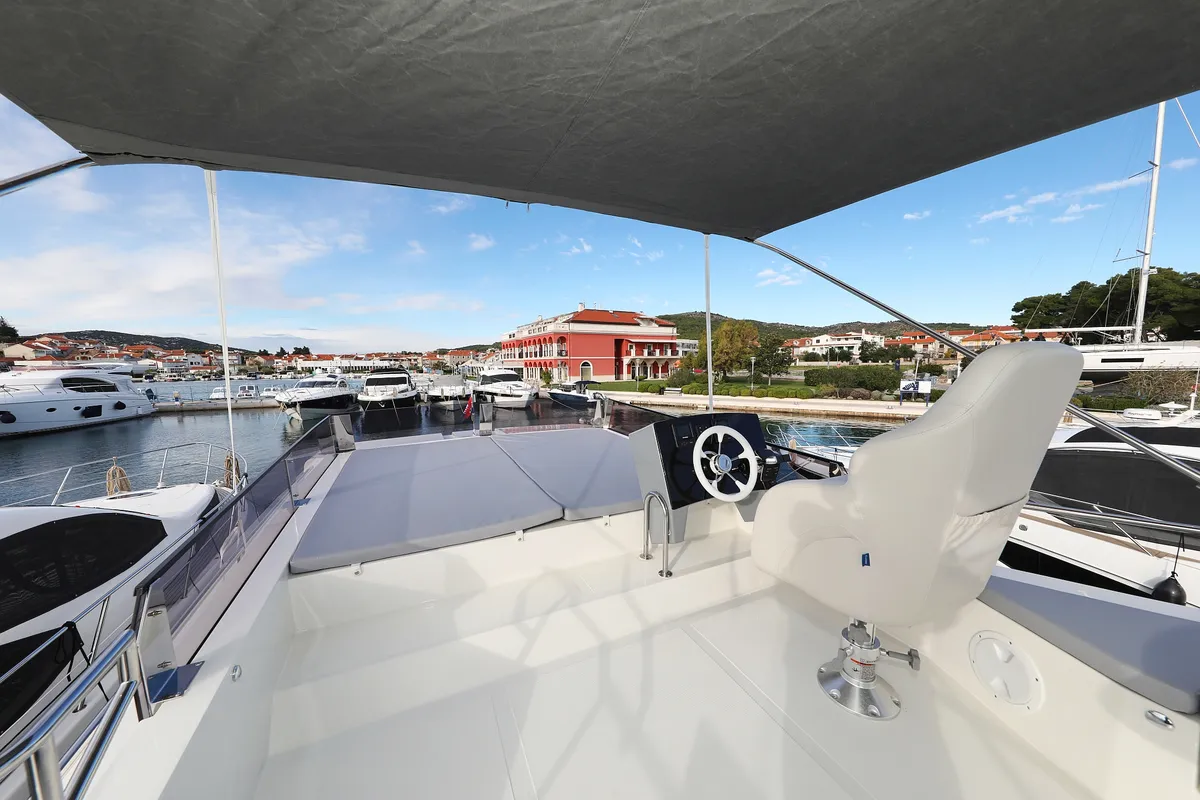 Deck of Mackata, a Cobra Yachts Seamaster 45 yacht at Grad Vodice, Croatia