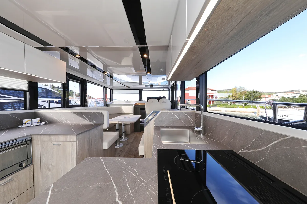 Galley of Mackata, a Cobra Yachts Seamaster 45 yacht at Grad Vodice, Croatia