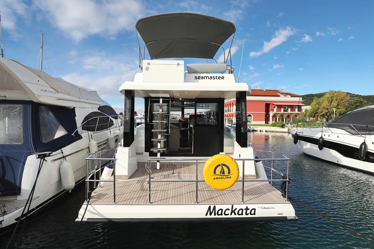 Exterior view of Mackata, a Cobra Yachts Seamaster 45 yacht at Grad Vodice, Croatia