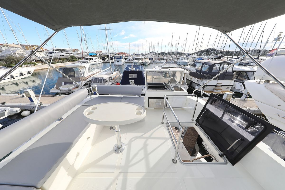 Deck of Mackata, a Cobra Yachts Seamaster 45 yacht at Grad Vodice, Croatia