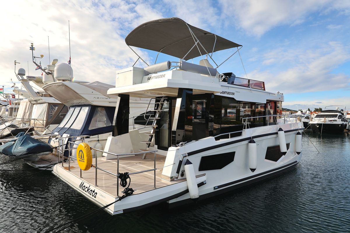 Exterior view of Mackata, a Cobra Yachts Seamaster 45 yacht at Grad Vodice, Croatia