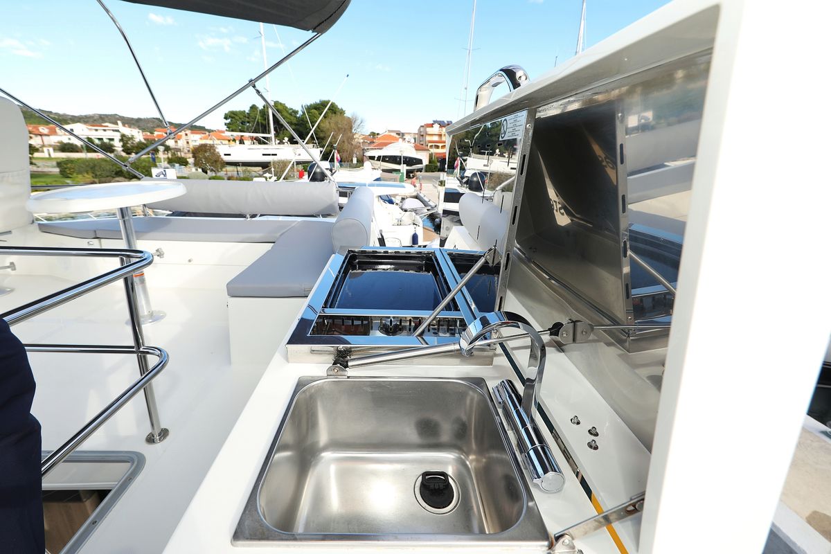 Deck of Mackata, a Cobra Yachts Seamaster 45 yacht at Grad Vodice, Croatia