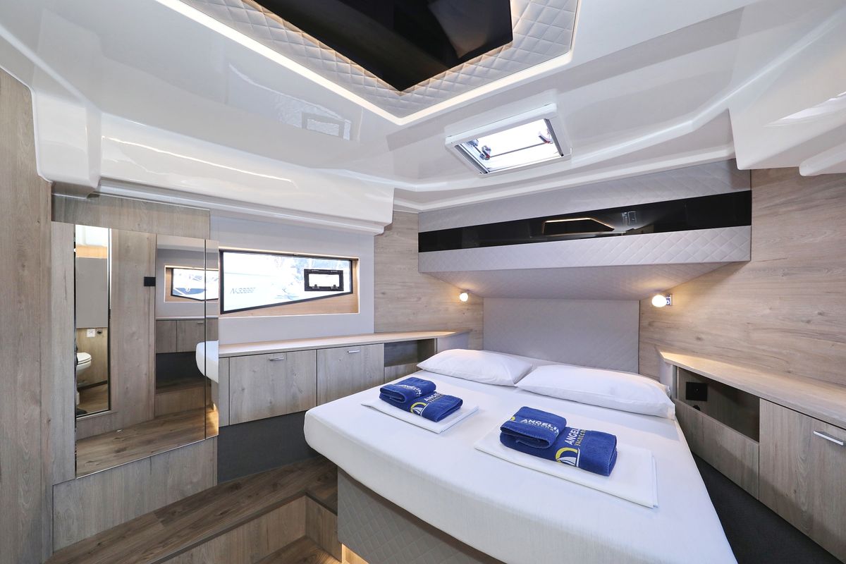Cabin on Mackata, a Cobra Yachts Seamaster 45 yacht at Grad Vodice, Croatia