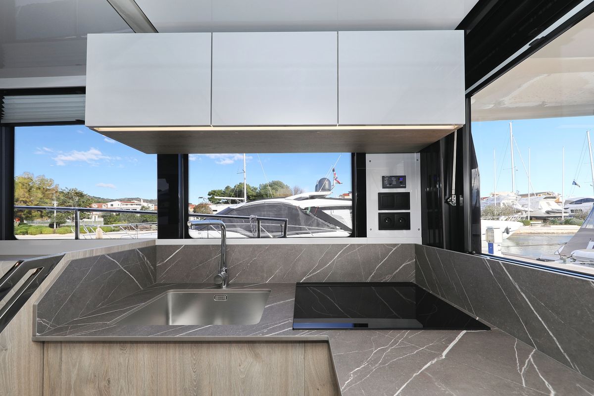 Salon of Mackata, a Cobra Yachts Seamaster 45 yacht at Grad Vodice, Croatia