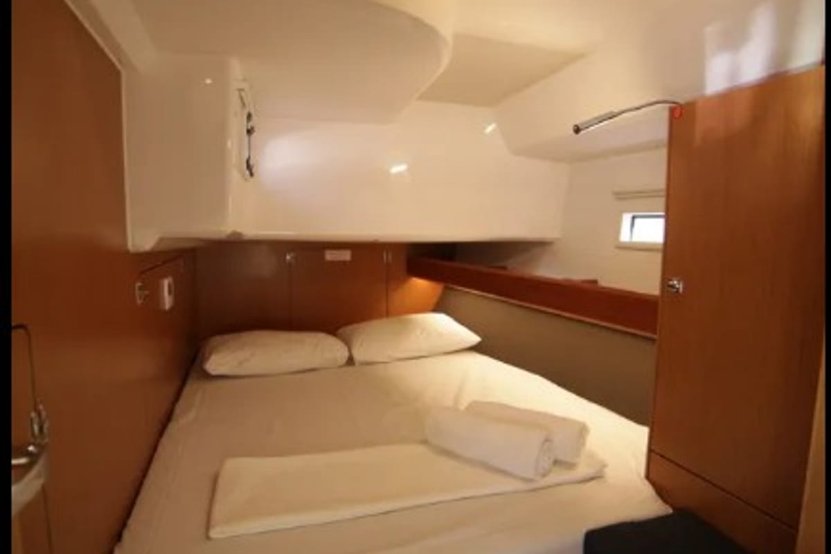 Cabin on Sail Deneb, a Bavaria Cruiser 46 sailboat at Marmaris, Turkey