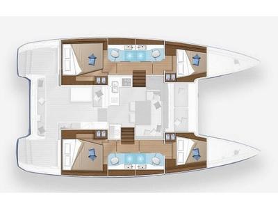 Floor plan of LAST ONE, a Lagoon 40 catamaran at Le Gosier, France