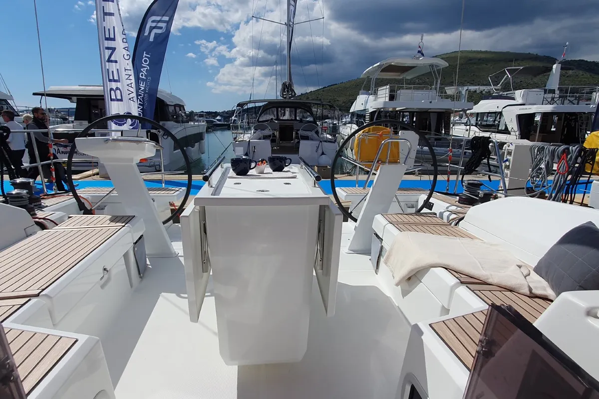 Deck of Dommie, a Beneteau Oceanis 46.1 sailboat at Split, Croatia