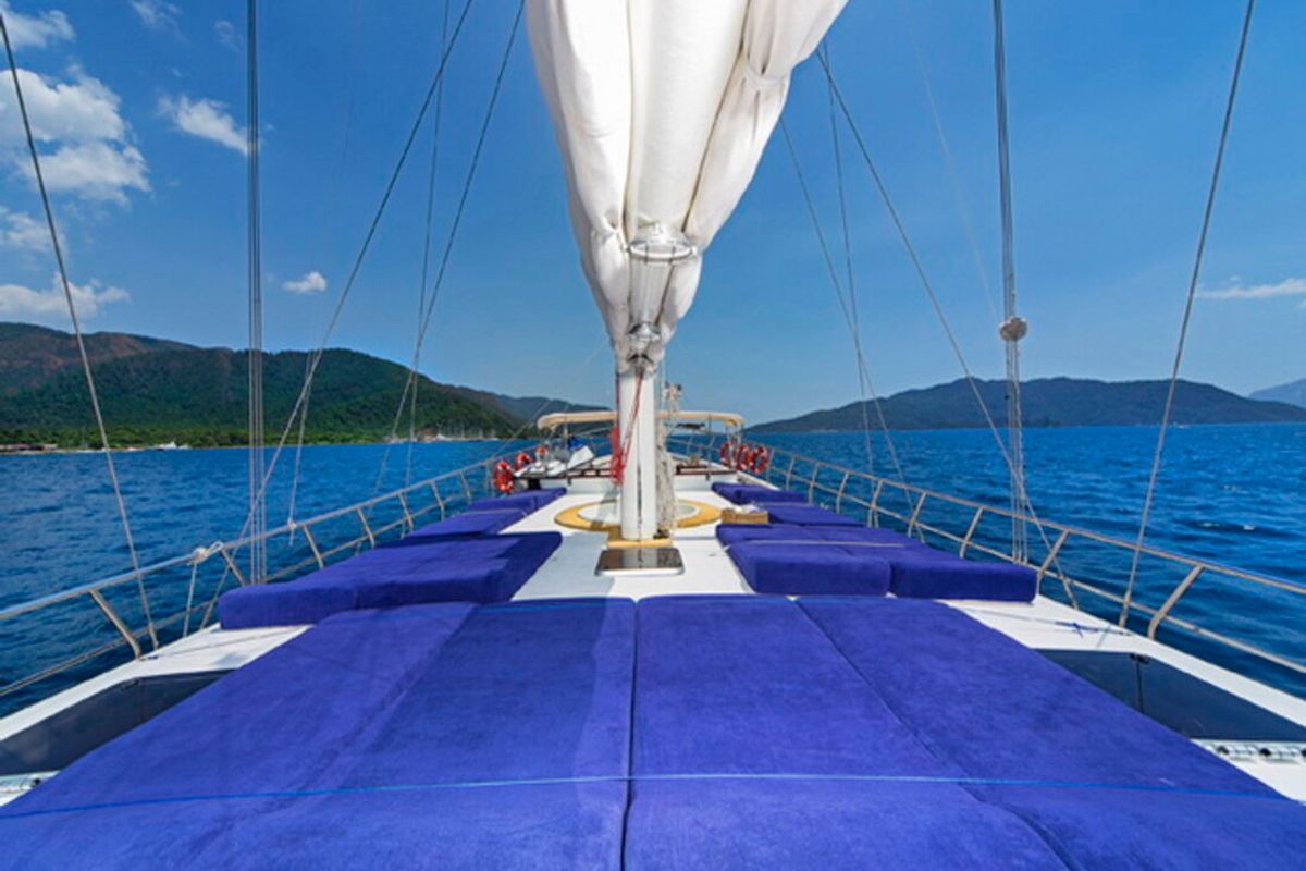 Deck of Perla Del Mar II, a Unknown M/S Perla Del Mar II yacht at Marmaris, Turkey