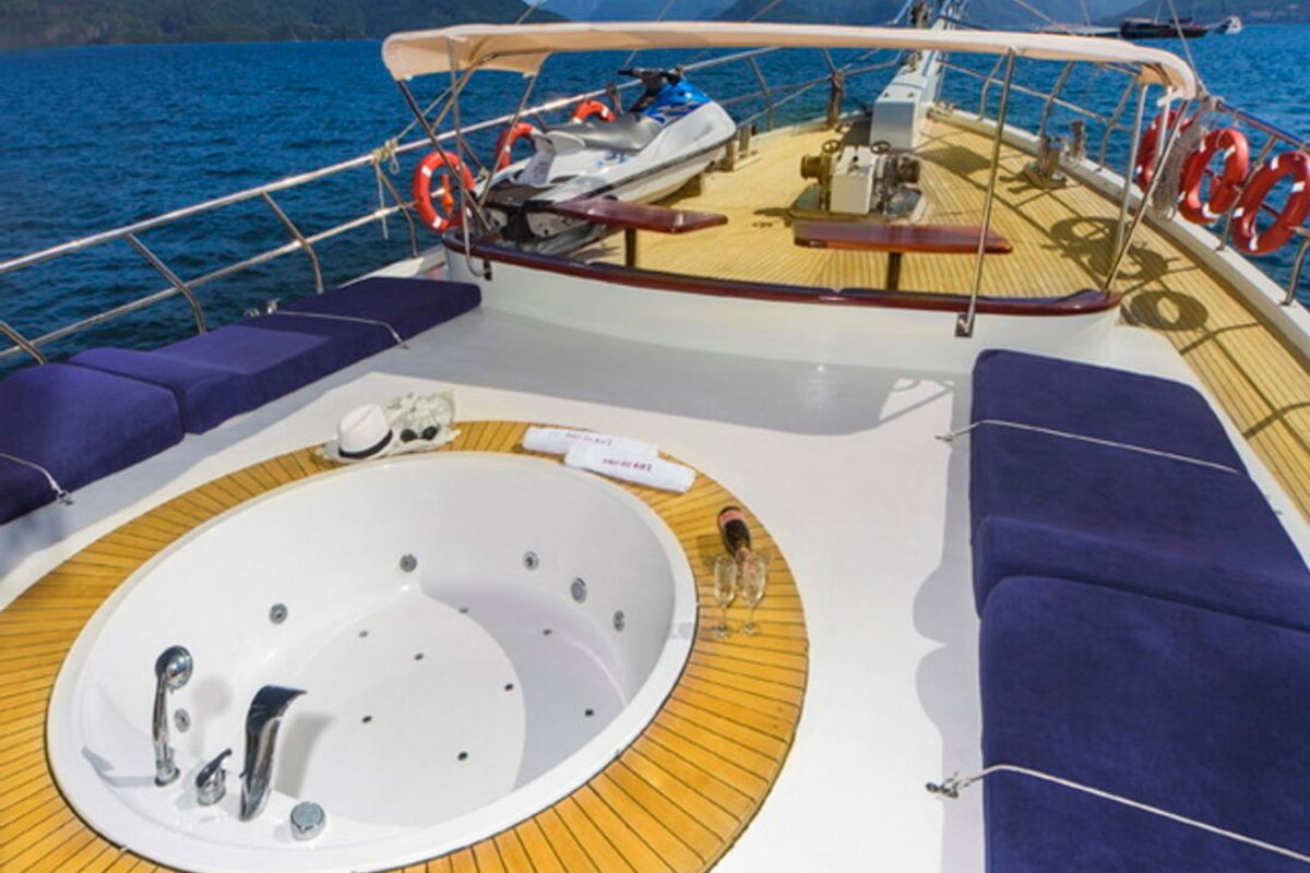 Deck of Perla Del Mar II, a Unknown M/S Perla Del Mar II yacht at Marmaris, Turkey
