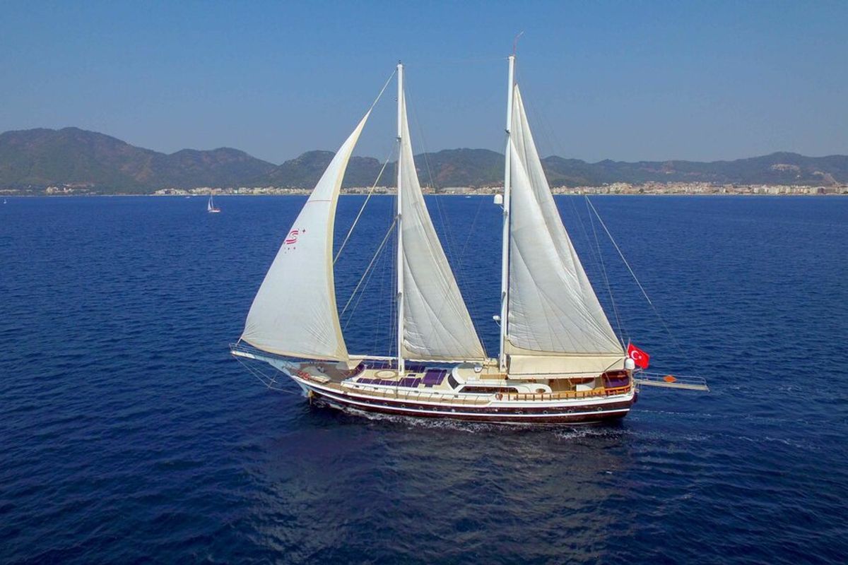 Exterior view of Perla Del Mar II, a Unknown M/S Perla Del Mar II yacht at Marmaris, Turkey