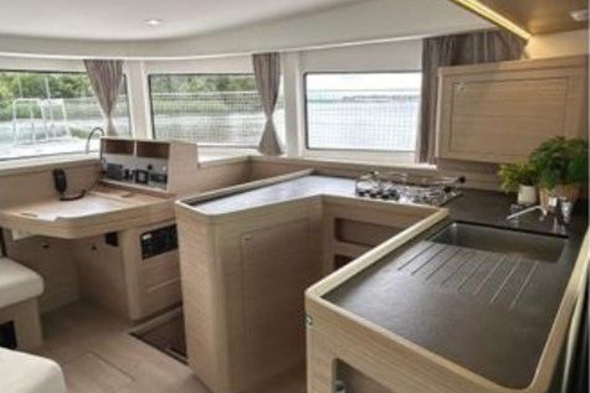 Galley of All Blue I, a Lagoon 42 catamaran at Municipal Unit of Lefkada, Greece