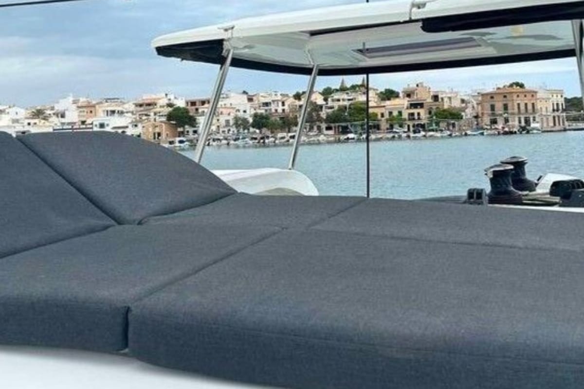 Deck of All Blue I, a Lagoon 42 catamaran at Municipal Unit of Lefkada, Greece