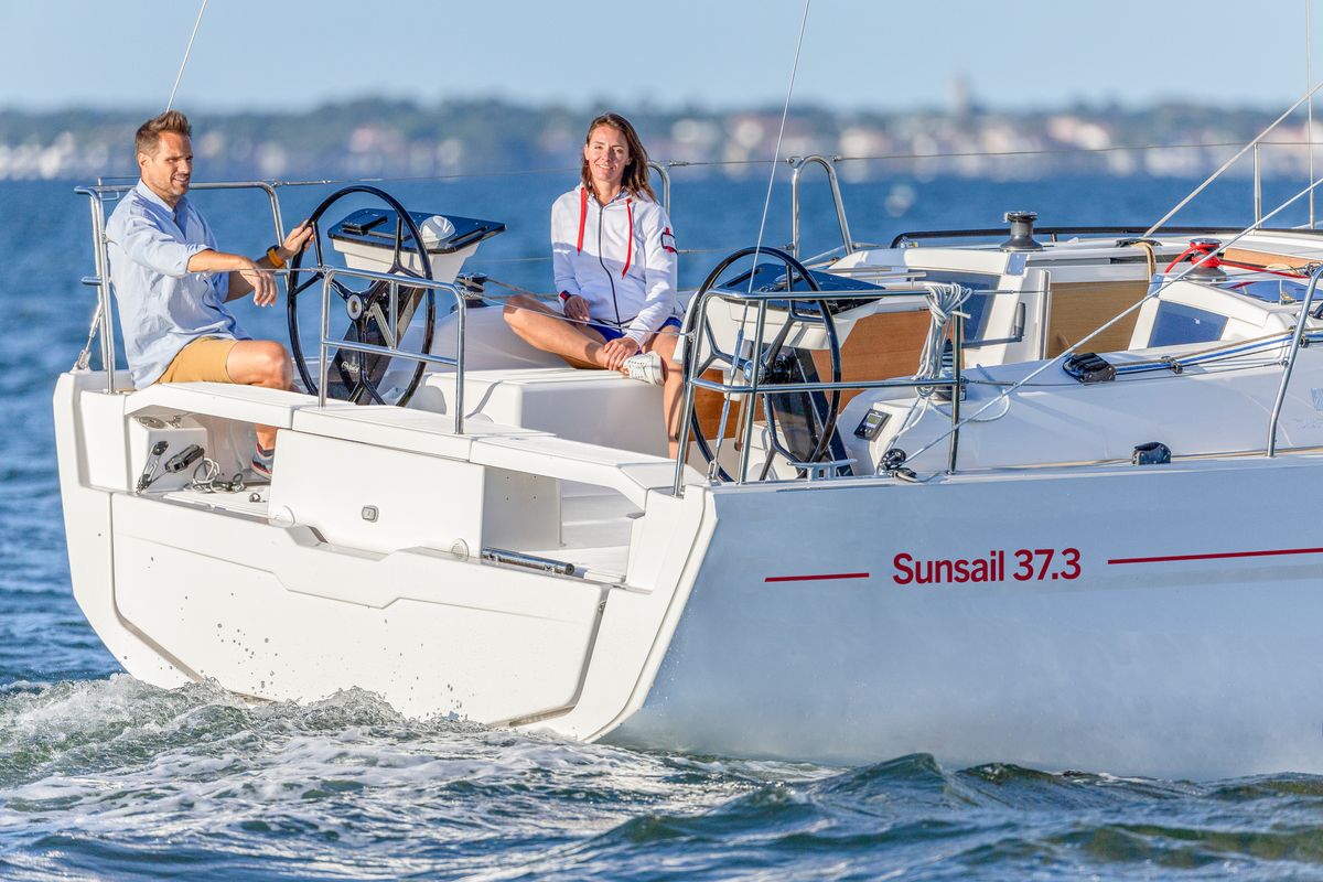 Cockpit of Sunsail 37.3 Premium Plus, a Dufour 37 sailboat at Dubrovnik, Croatia